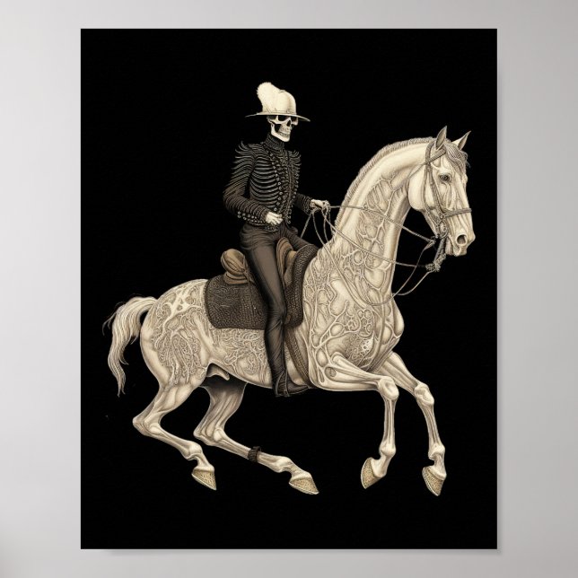 Affiche Skeleton équitation Cheval Cowboy Horse Lover Hall (Devant)