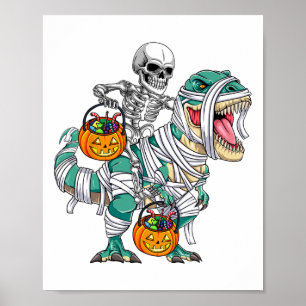 Affiche Skeleton équitation Dinosaur T Rex Fun Kids Boys H