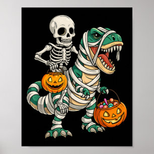 Affiche Skeleton équitation maman Dinosaure T Rex Enfants