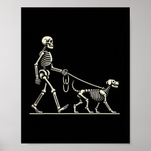 Affiche Skeleton Et Chien Lazy Costume Halloween Drôle Sku