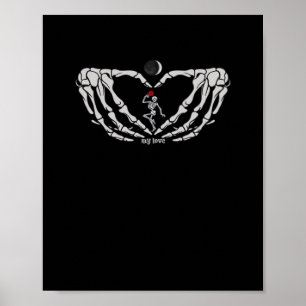 Affiche Skeleton Femme Avec Rouge Dans Le Coeur Fait De Ma