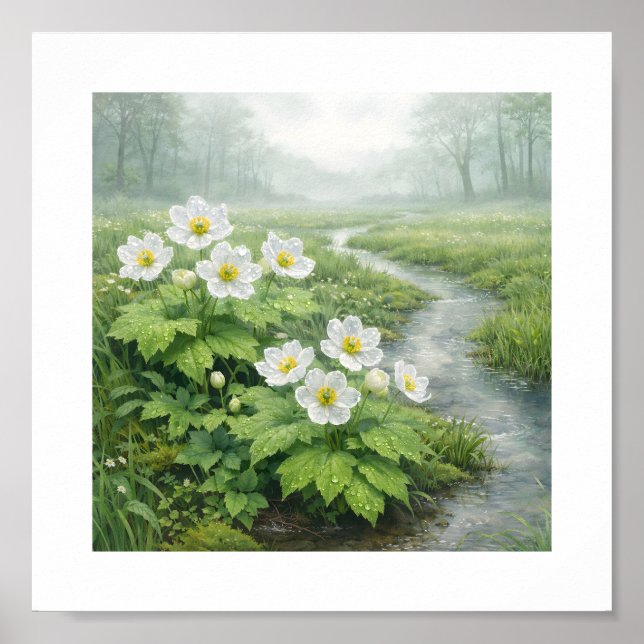 Affiche Skeleton Flower (Diphylleia grayi) – Art Print (Devant)