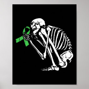 Affiche Skeleton Green Ruban - Guerre de sensibilisation à
