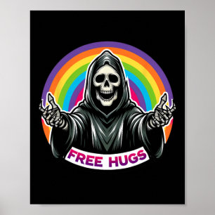 Affiche Skeleton Grim Reaper Halloween Funny Arc-en-ciel g