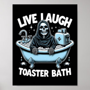 Affiche Skeleton Halloween Live Lauder Toaster Bath Design