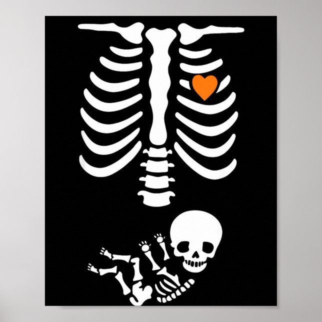 Affiche Skeleton Halloween Maternity Funny Pregnancy 2025  (Devant)