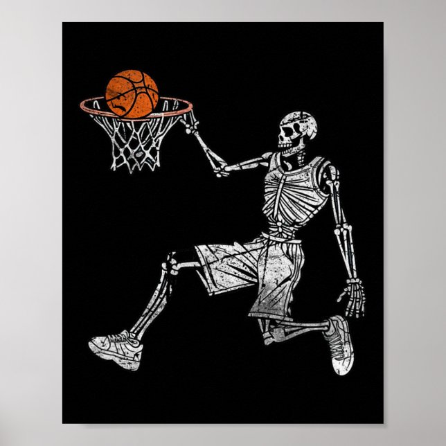 Affiche Skeleton Halloween Sketll Player Sketller Dunking (Devant)