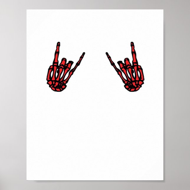 Affiche Skeleton Hand Heart Roll & Red Classic (Devant)