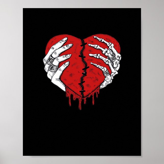 Affiche Skeleton Hands Hearts Classic Trending (Devant)