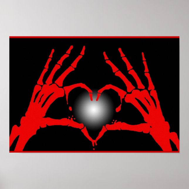 Affiche Skeleton Hands Red Heart (Devant)