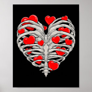 Affiche Skeleton Heart Rib Cage X Ray Adult Kids Funny Val