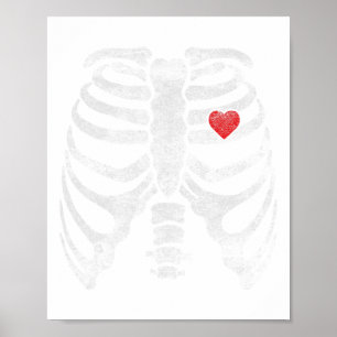 Affiche Skeleton Heart Rib Cage X-ray Adulte Enfants Amusa
