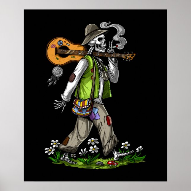Affiche Skeleton Hippie (Devant)