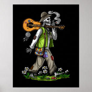 Affiche Skeleton Hippie