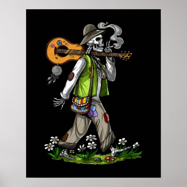 Affiche Skeleton Hippie (Devant)