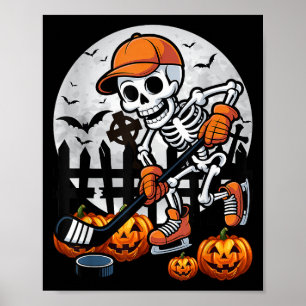 Affiche Skeleton Hockey sur glace Halloween Costume Hommes
