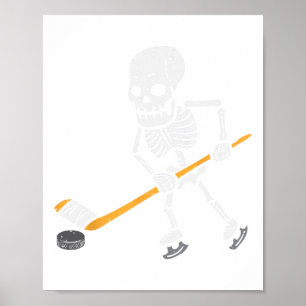 Affiche Skeleton Hockey sur glace Halloween Costume sporti