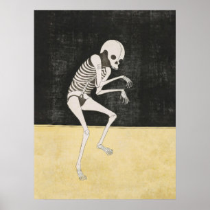 Affiche Skeleton japonais Ukiyo-e Dark Art Imprimer