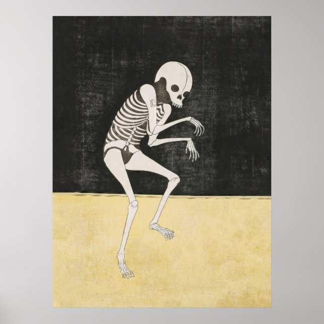 Affiche Skeleton japonais Ukiyo-e Dark Art Imprimer (Devant)