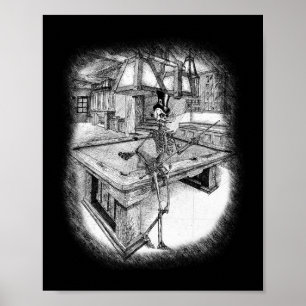 Affiche Skeleton Jouer à la piscine