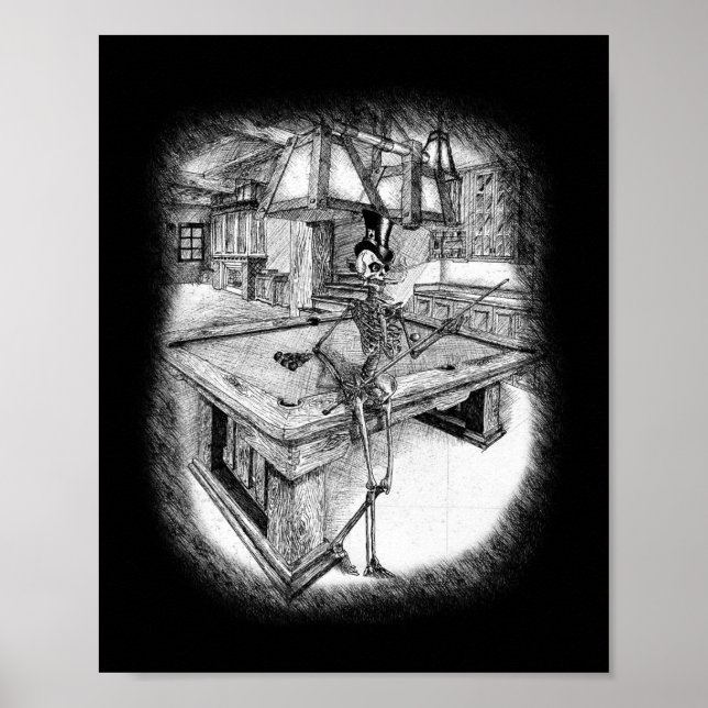 Affiche Skeleton Jouer à la piscine (Devant)