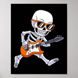 Affiche Skeleton Jouer Guitare Rock Et Roll Boys Enfants