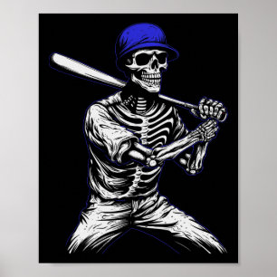 Affiche Skeleton Joueur de baseball Halloween