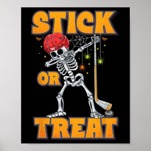 Affiche Skeleton Joueur de hockey sur glace Halloween Cost