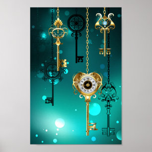 Affiche Skeleton Keys on Green Background