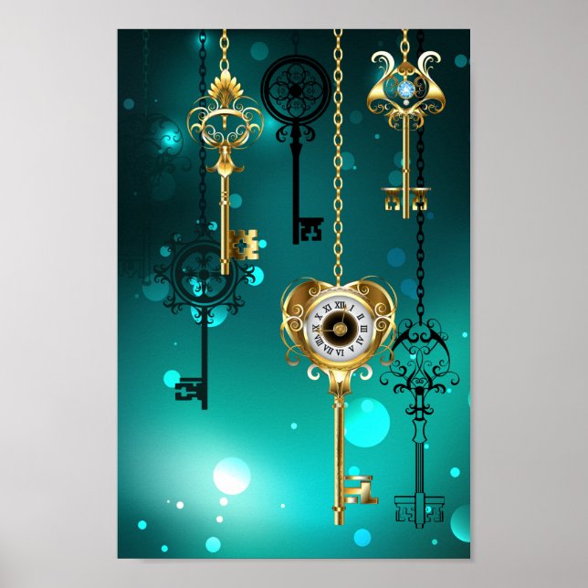 Affiche Skeleton Keys on Green Background (Devant)