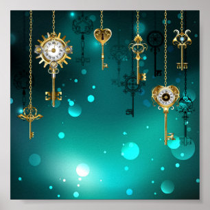 Affiche Skeleton Keys on Green Background