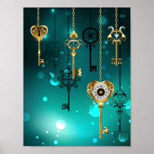 Affiche Skeleton Keys on Green Background
