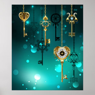 Affiche Skeleton Keys on Green Background