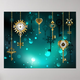 Affiche Skeleton Keys on Green Background