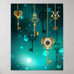 Affiche Skeleton Keys on Green Background
