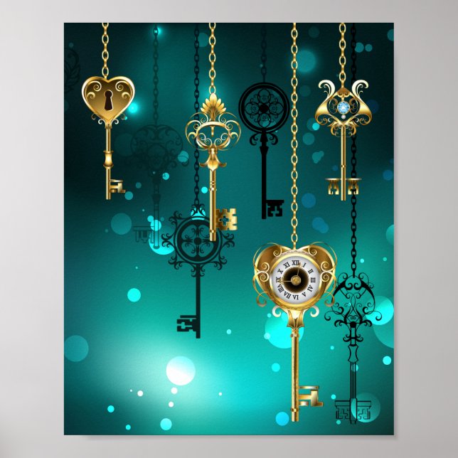 Affiche Skeleton Keys on Green Background (Devant)