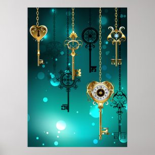 Affiche Skeleton Keys on Green Background