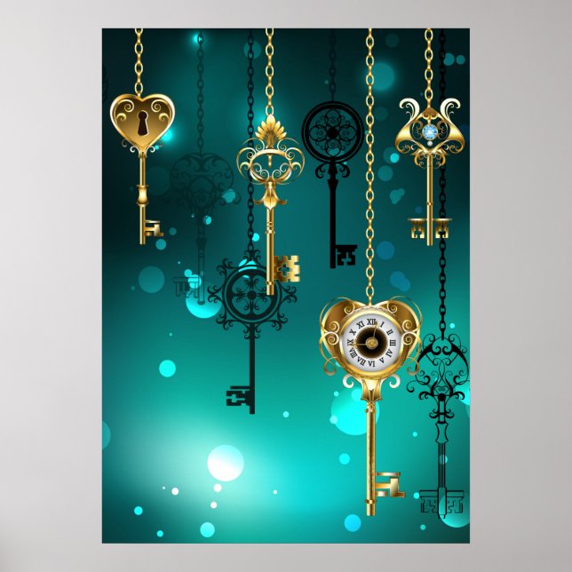 Affiche Skeleton Keys on Green Background (Devant)