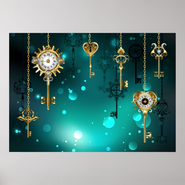 Affiche Skeleton Keys on Green Background (Devant)