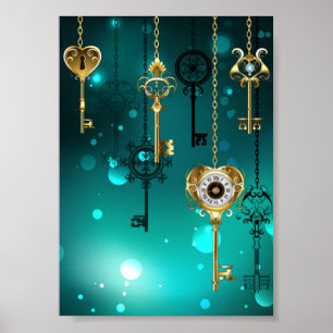 Affiche Skeleton Keys on Green Background