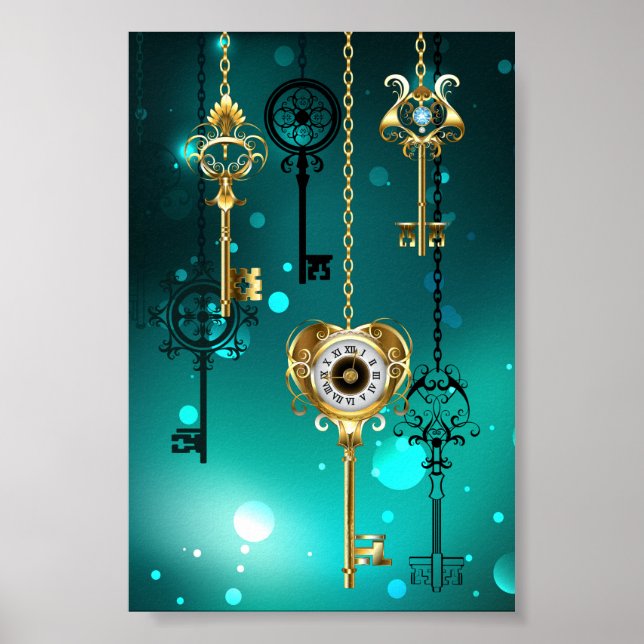 Affiche Skeleton Keys on Green Background (Devant)