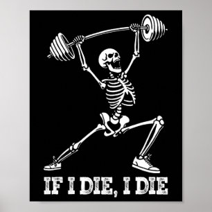 Affiche Skeleton Lifting Weights entraînement Gym Lover -