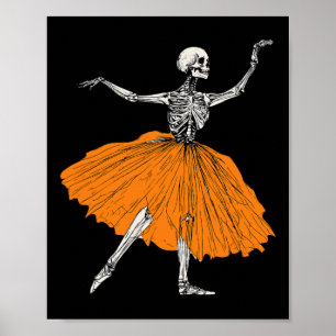 Affiche Skeleton Llerina Danse Tutu Éffrayant Llet Danser 