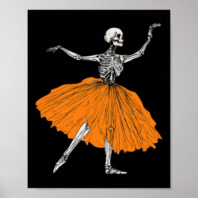 Affiche Skeleton Llerina Danse Tutu Éffrayant Llet Danser  (Devant)