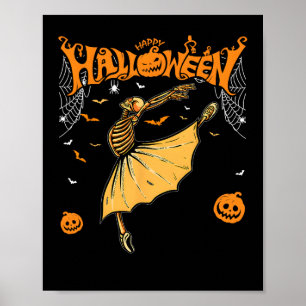Affiche Skeleton Llerinas Llet Dance mignonne Halloween Co