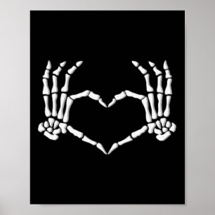 Affiche Skeleton Mains Coeur Halloween Costume Hommes Femm