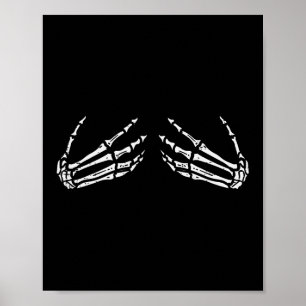Affiche Skeleton Mains drôle Retro Costume d'Halloween Out