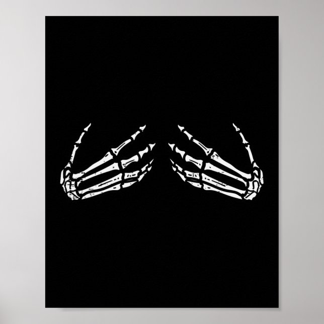 Affiche Skeleton Mains drôle Retro Costume d'Halloween Out (Devant)