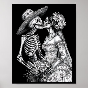 Affiche Skeleton Mariage Mariée Et Jour De La Pièce Morte 