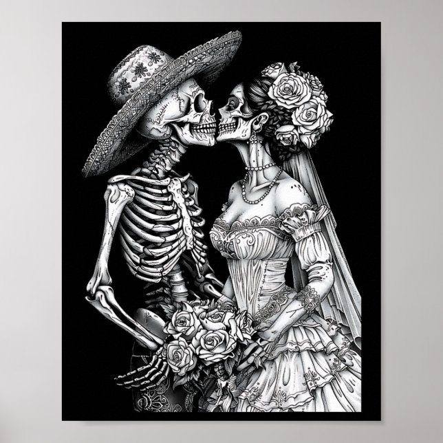Affiche Skeleton Mariage Mariée Et Jour De La Pièce Morte  (Devant)